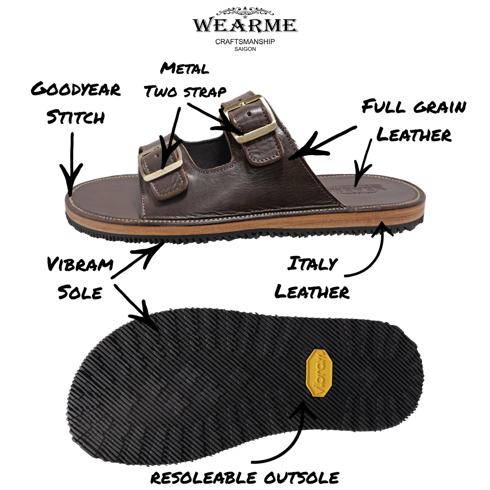 Sandal 2 khóa - MTO - Goodyear Stitch